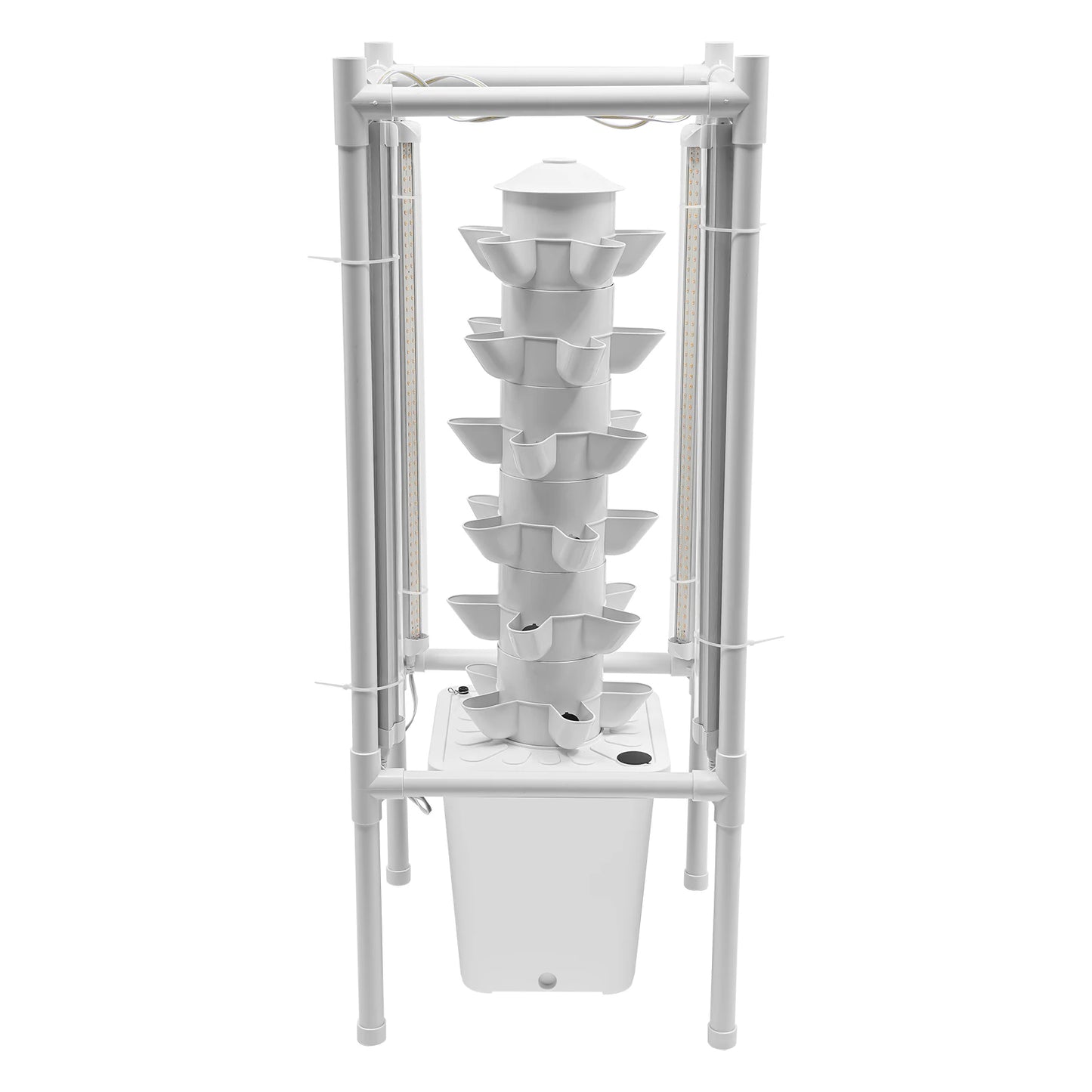 Hydroponic Vertical Growth Kit 30 Planting Sites 4 LED Lamps Water Pumps 10L Water Tanks Carbon Dioxide