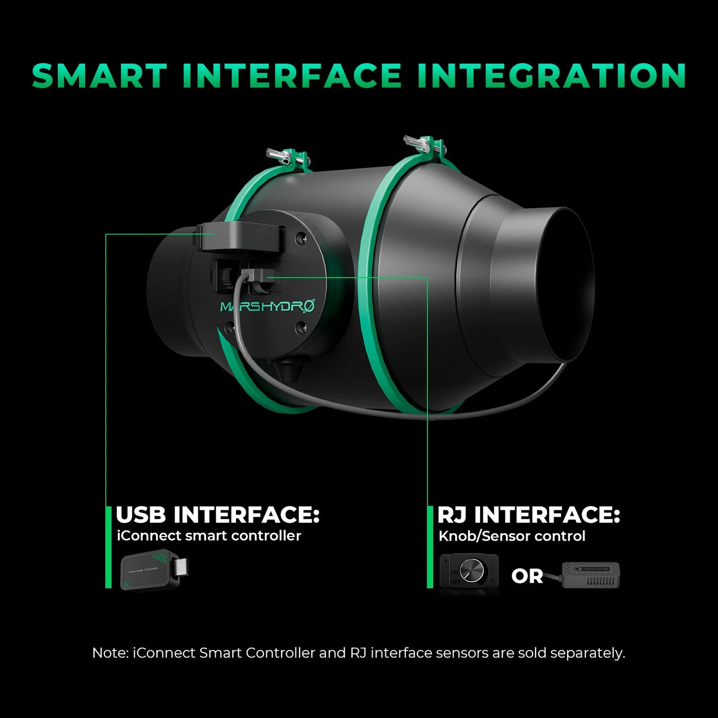 2025 Mars Hydro 4'' 6'' Smart Ifresh Inline Fan Ducting Ventilation Kits with Carbon Filter for Grow Tent Kits