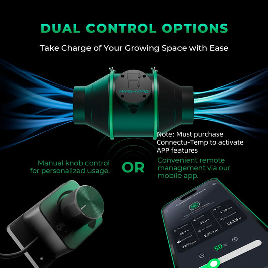 2025 Mars Hydro 4'' 6'' Smart Ifresh Inline Fan Ducting Ventilation Kits with Carbon Filter for Grow Tent Kits