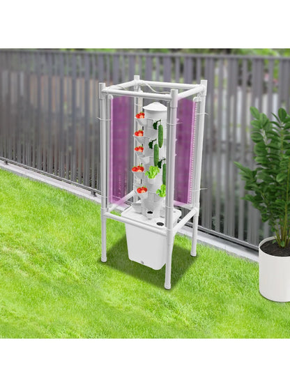 Hydroponic Vertical Growth Kit 30 Planting Sites 4 LED Lamps Water Pumps 10L Water Tanks Carbon Dioxide