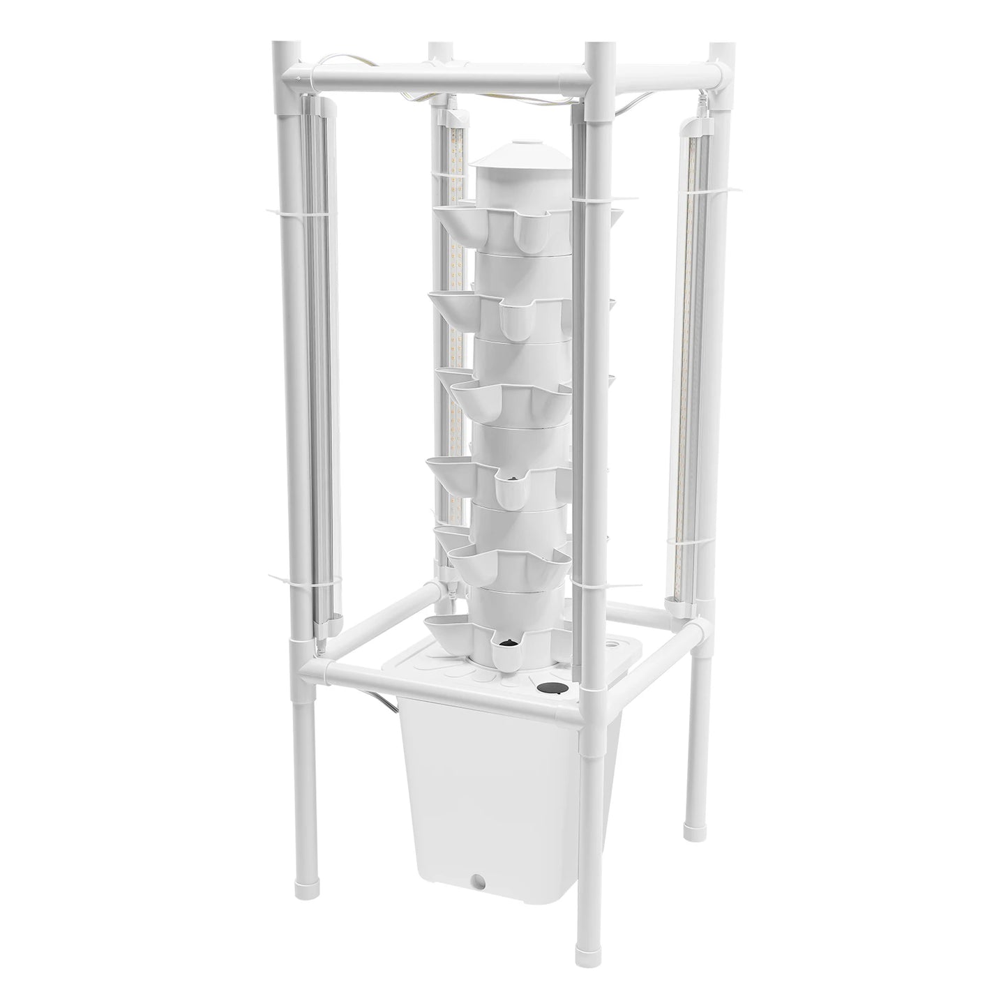 Hydroponic Vertical Growth Kit 30 Planting Sites 4 LED Lamps Water Pumps 10L Water Tanks Carbon Dioxide