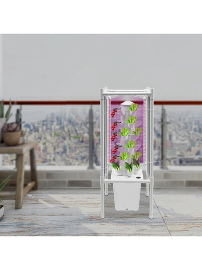 Hydroponic Vertical Growth Kit 30 Planting Sites 4 LED Lamps Water Pumps 10L Water Tanks Carbon Dioxide